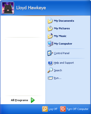 Menu windows xp